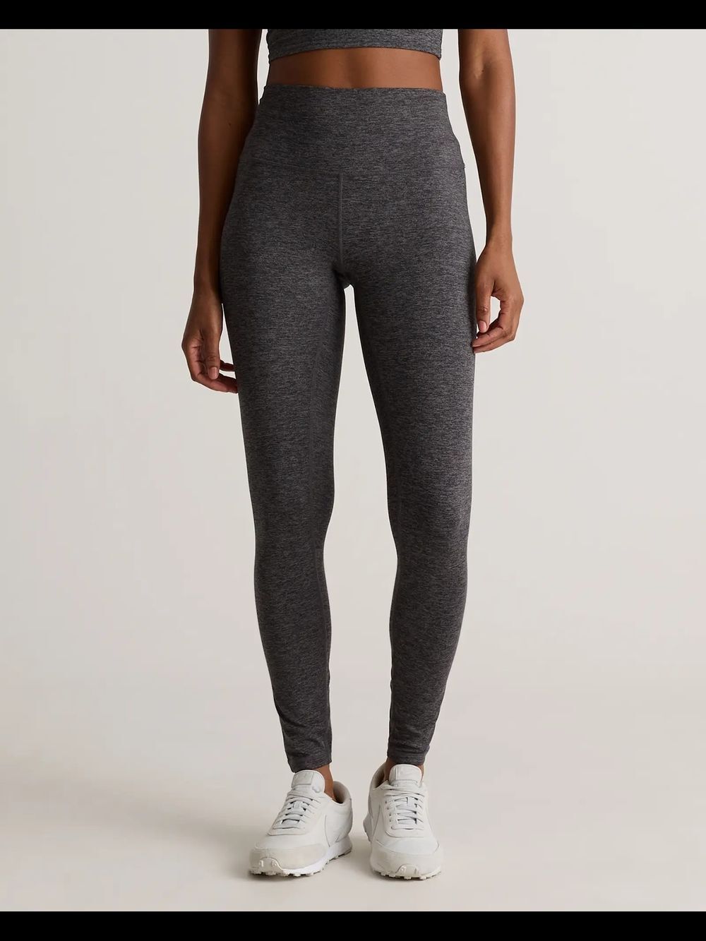 Quince Ultra-Soft High-Rise Pocket Leggings in the Heather Charcoal